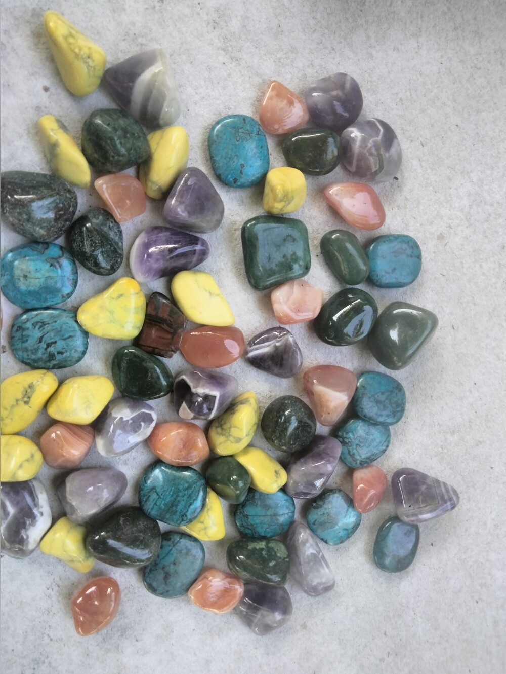 Polished Mixed Gemstone Tumbled Stones - Multicolor